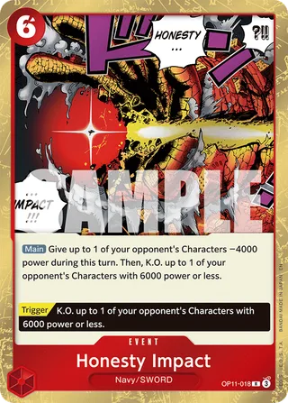 Honesty Impact #OP11-018 · A Fist of Divine Speed One Piece card