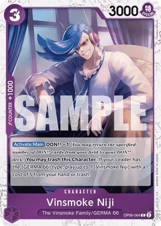 Vinsmoke Niji (Full Art) #OP06-064-full-art · Premium Booster -The Best- One Piece card