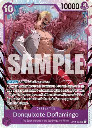 Donquixote Doflamingo #OP14-069 · The Azure Sea's Seven One Piece card