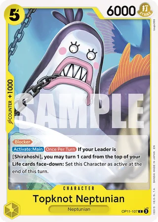 Topknot Neptunian #OP11-107 · A Fist of Divine Speed Release Event Cards One Piece card