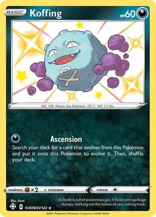 Koffing #SV076 · Shining Fates Shiny Vault Pokémon card