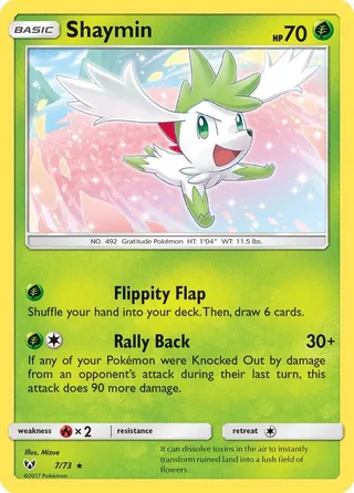 Shaymin #7 · Shining Legends Pokémon card