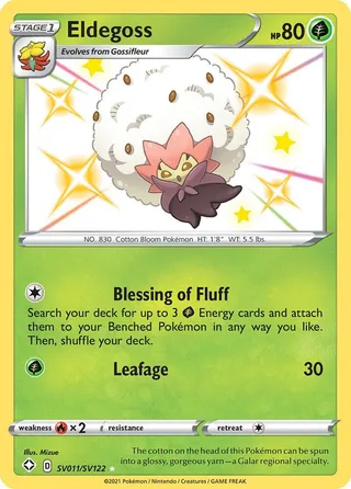 Eldegoss #SV011 · Shining Fates Shiny Vault Pokémon card