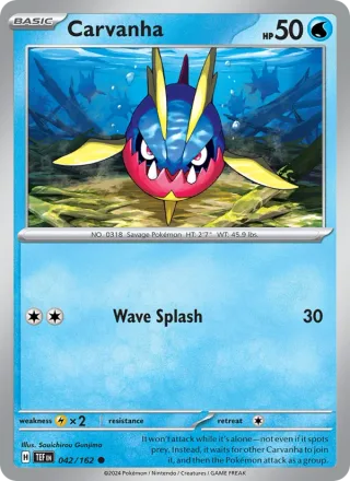 Carvanha #042 · Temporal Forces Pokémon card