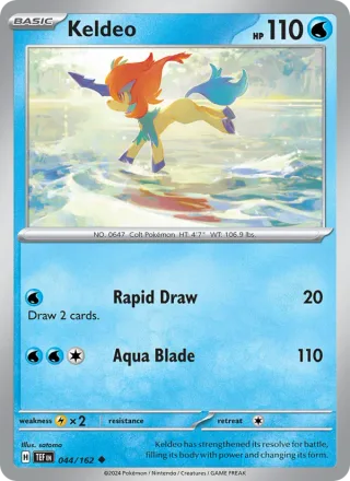 Keldeo #044 · Temporal Forces Pokémon card