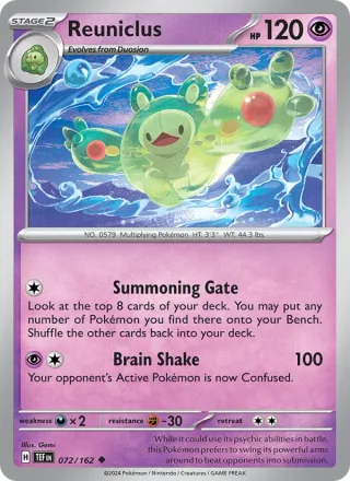 Reuniclus #072 · Temporal Forces Pokémon card