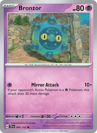 Bronzor #068 · Temporal Forces Pokémon card