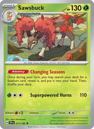 Sawsbuck #017 · Temporal Forces Pokémon card