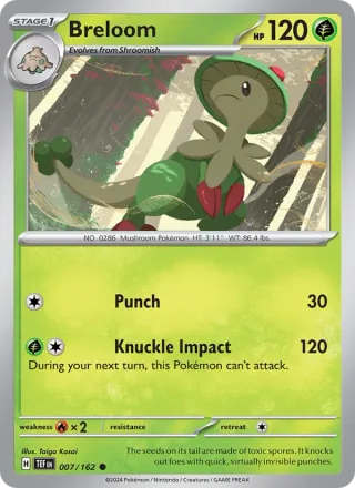 Breloom #007 · Temporal Forces Pokémon card