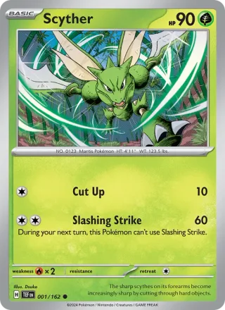 Scyther #001 · Temporal Forces Pokémon card