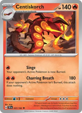 Centiskorch #037 · Temporal Forces Pokémon card