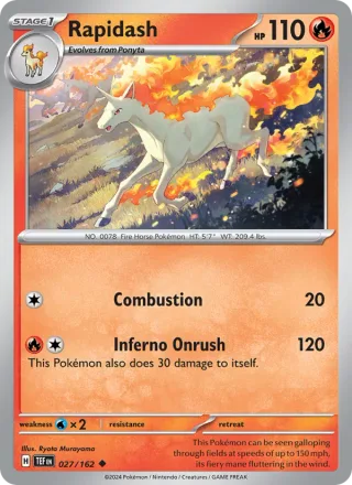 Rapidash #027 · Temporal Forces Pokémon card