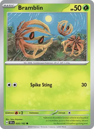 Bramblin #020 · Temporal Forces Pokémon card