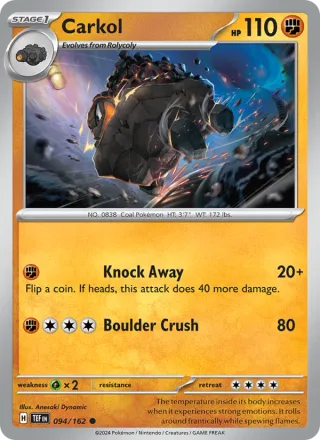 Carkol #094 · Temporal Forces Pokémon card