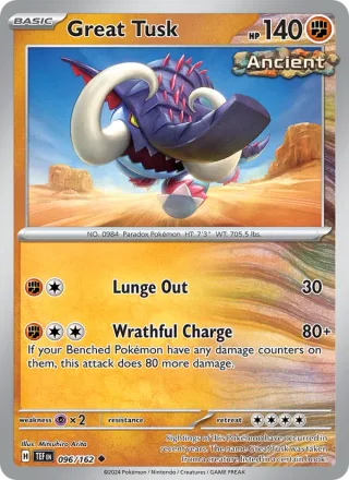 Great Tusk #096 · Temporal Forces Pokémon card