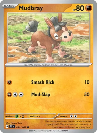 Mudbray #091 · Temporal Forces Pokémon card