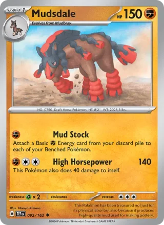 Mudsdale #092 · Temporal Forces Pokémon card