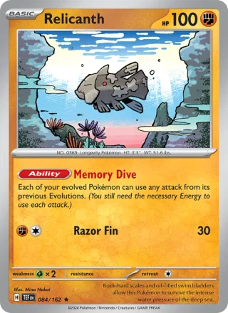 Relicanth #084 · Temporal Forces Pokémon card