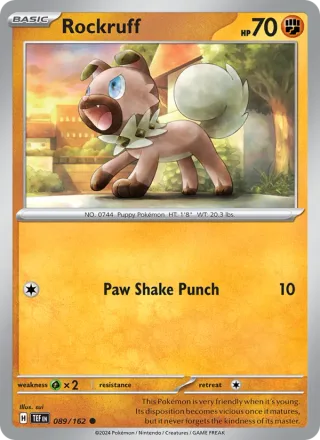 Rockruff #089 · Temporal Forces Pokémon card