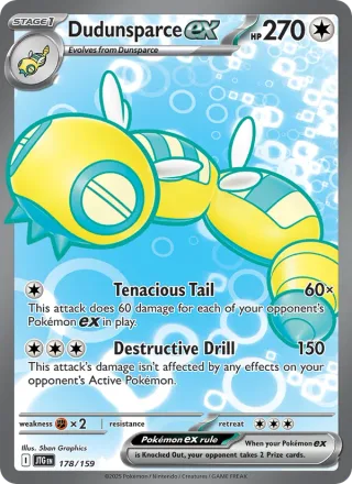 Dudunsparce ex #178 · Journey Together Pokémon card