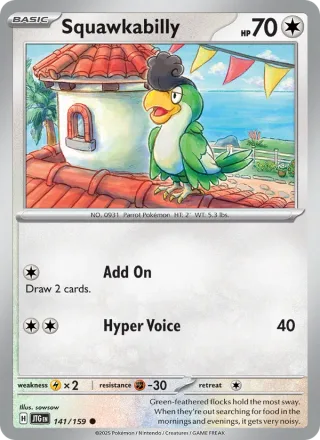 Squawkabilly #141 · Journey Together Pokémon card