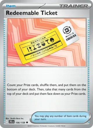 Redeemable Ticket #156 · Journey Together Pokémon card