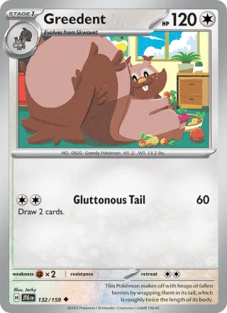 Greedent #132 · Journey Together Pokémon card