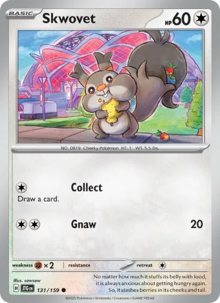 Skwovet #131 · Journey Together Pokémon card