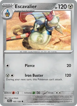 Escavalier #102 · Journey Together Pokémon card