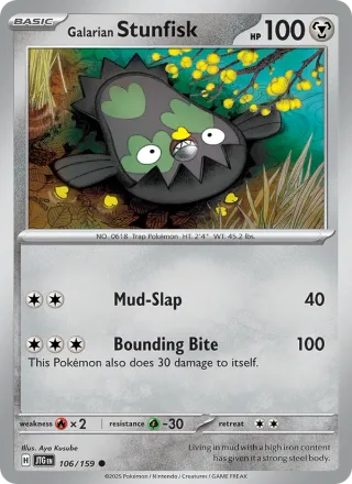 Galarian Stunfisk #106 · Journey Together Pokémon card