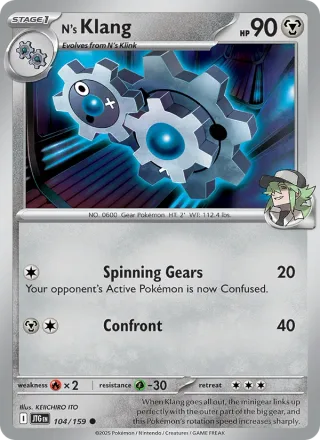 N's Klang #104 · Journey Together Pokémon card