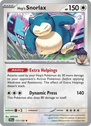 Hop's Snorlax #117 · Journey Together Pokémon card