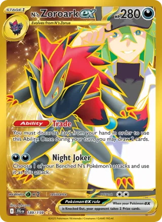 N's Zoroark ex #189 · Journey Together Pokémon card