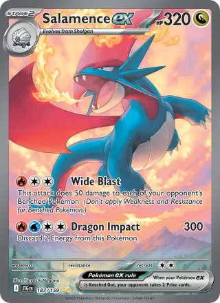Salamence ex #187 · Journey Together Pokémon card