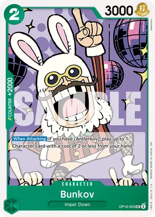 Bunkov #OP16-025 · The Time of Battle Release Event Cards One Piece card