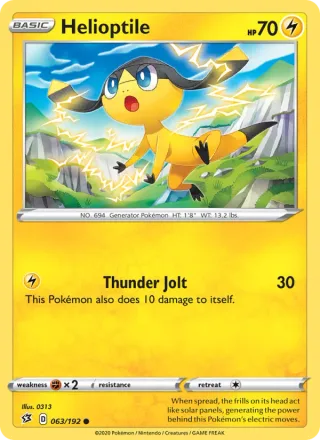 Helioptile #63 · Rebel Clash Pokémon card