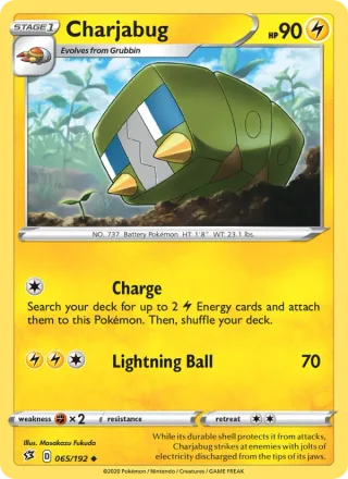 Charjabug #65 · Rebel Clash Pokémon card