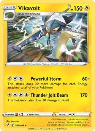 Vikavolt #66 · Rebel Clash Pokémon card
