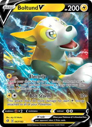 Boltund V #67 · Rebel Clash Pokémon card