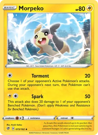 Morpeko #73 · Rebel Clash Pokémon card