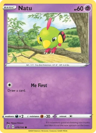 Natu #76 · Rebel Clash Pokémon card