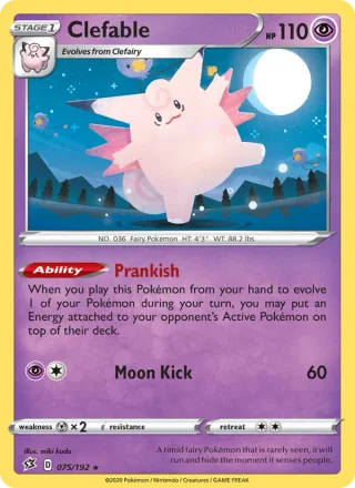 Clefable #75 · Rebel Clash Pokémon card