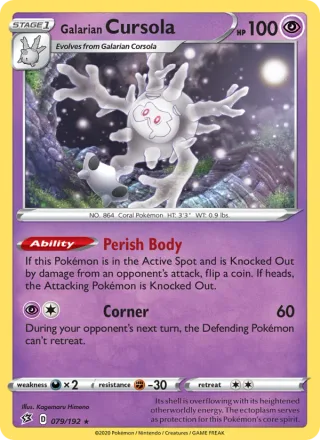 Galarian Cursola #79 · Rebel Clash Pokémon card