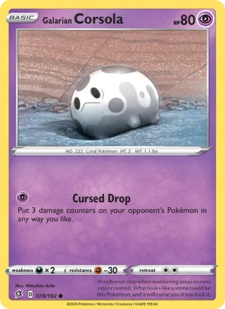 Galarian Corsola #78 · Rebel Clash Pokémon card