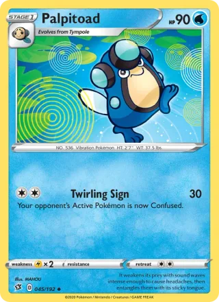Palpitoad #45 · Rebel Clash Pokémon card