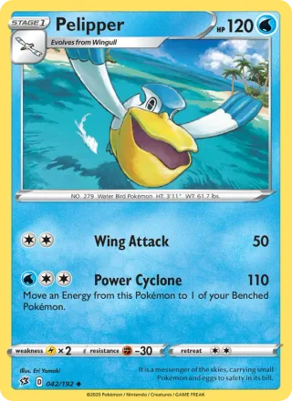 Pelipper #42 · Rebel Clash Pokémon card