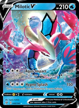 Milotic V #43 · Rebel Clash Pokémon card