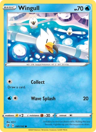 Wingull #41 · Rebel Clash Pokémon card