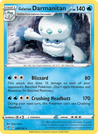 Galarian Darmanitan #48 · Rebel Clash Pokémon card