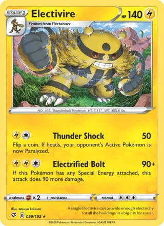 Electivire #59 · Rebel Clash Pokémon card